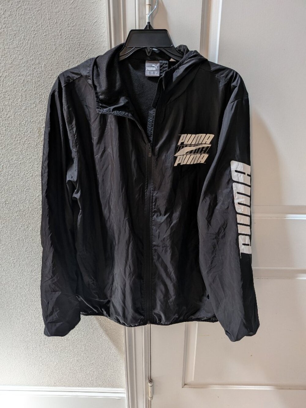 PUMA Light Windbreaker Men's Rain Jacket Full Zip Hooded Size XXL